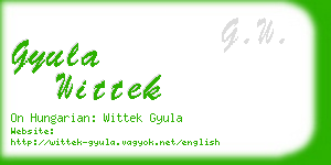 gyula wittek business card